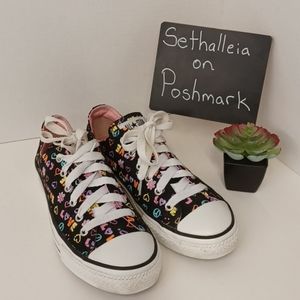 Converse All Stars Sketched Peace Love Pastel Low Tops Womens Sz 5